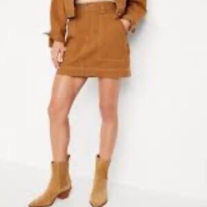 OLD NAVY utility cargo mini skirt 4 pockets 100% cotton rust colour size 16 NWOT